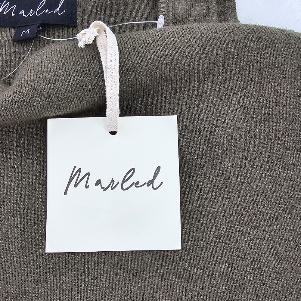 Marled Olive Green Knit Cropped Sweetheart Neckline Tank Top Womens Size Medium - Picture 4 of 9